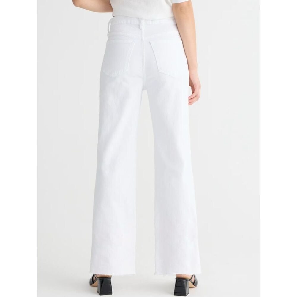 J. Crew Slim Wide Leg Jean White Raw Hem Womens 31 - Picture 11 of 11